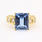 Vintage Estate Ladies 14K Yellow Gold Radiant Cut Blue Quartz Cocktail Ring