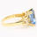 Vintage Estate Ladies 14K Yellow Gold Radiant Cut Blue Quartz Cocktail Ring