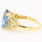 Vintage Estate Ladies 14K Yellow Gold Radiant Cut Blue Quartz Cocktail Ring