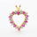 Fine Vintage Estate 10K Yellow Gold Diamond and Spinel Heart  Pendant 