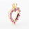 Fine Vintage Estate 10K Yellow Gold Diamond and Spinel Heart  Pendant 