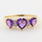 Splendid Vintage Ladies 14K Yellow Gold Heart Amethyst Diamond Ring Jewelry