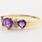 Splendid Vintage Ladies 14K Yellow Gold Heart Amethyst Diamond Ring Jewelry