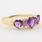 Splendid Vintage Ladies 14K Yellow Gold Heart Amethyst Diamond Ring Jewelry