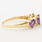 Splendid Vintage Ladies 14K Yellow Gold Heart Amethyst Diamond Ring Jewelry