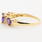 Splendid Vintage Ladies 14K Yellow Gold Heart Amethyst Diamond Ring Jewelry