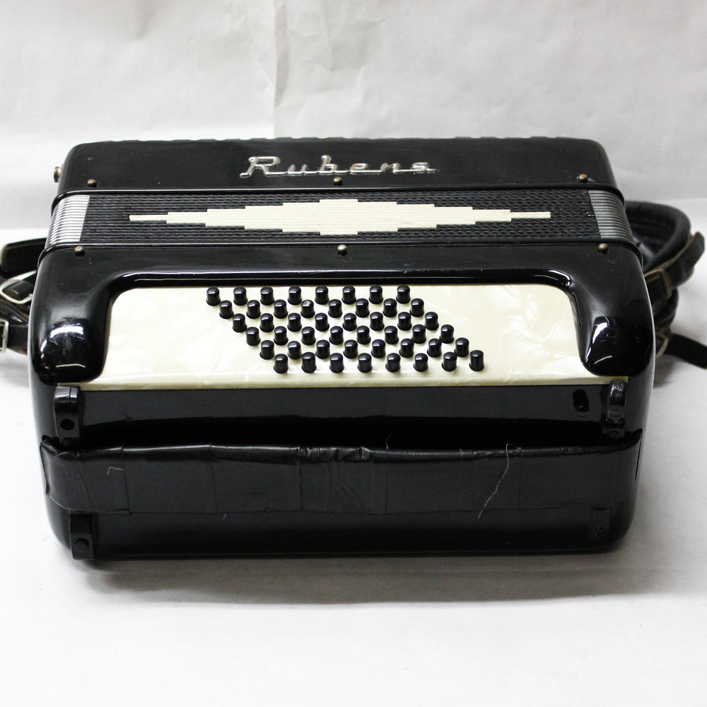 Rubens Accordion Black and White Piano and Button Bass Accordion Online Pawn Shop Out Of Pawn