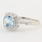 NEW Modern 14k White Gold Blue Aqua Diamond 1.50CTW Right Hand Ring 