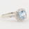 NEW Modern 14k White Gold Blue Aqua Diamond 1.50CTW Right Hand Ring 