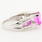 Retro Estate Ladies 10K White Gold Pink Topaz Diamond 3.00CTW Right Hand Ring