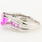 Retro Estate Ladies 10K White Gold Pink Topaz Diamond 3.00CTW Right Hand Ring