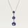 NEW Modern 10K White Gold Blue Sapphire Journey Pendant Chain Necklace