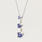 NEW Modern 10K White Gold Blue Sapphire Journey Pendant Chain Necklace