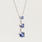 NEW Modern 10K White Gold Blue Sapphire Journey Pendant Chain Necklace