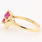 Vintage Estate 14k Yellow Gold  Pink Ruby Right Hand Ring 