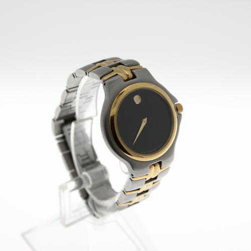 Authentic Movado Museum 81.E2.887.2 Stainless Two Tone Black Dial Swiss ...