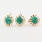 Vintage Estate 10K Yellow Gold Green Cabochon Two Piece Ring Earrings Jewelry Set