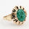 Vintage Estate 10K Yellow Gold Green Cabochon Two Piece Ring Earrings Jewelry Set