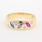 NEW Modern 14K Yellow Gold Multi-Gem Blue Purple Red Right Hand Ring Band 