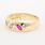 NEW Modern 14K Yellow Gold Multi-Gem Blue Purple Red Right Hand Ring Band 