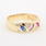 NEW Modern 14K Yellow Gold Multi-Gem Blue Purple Red Right Hand Ring Band 