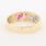 NEW Modern 14K Yellow Gold Multi-Gem Blue Purple Red Right Hand Ring Band 