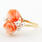 Vintage Estate 14K Yellow Gold  Rose Cut Flower White Pearl Ring