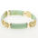 Estate Ladies 14k Yellow Gold Green Jade Dragon 7" Bracelet Jewelry