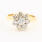 Modern  Estate Ladies 14K Yellow Gold Diamond Rosita Cluster Promise Right Hand Ring  