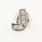 Classic Modern Estate 14K White Gold Diamond Initial Personalized Letter J Single Push Back Stud Earring