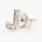 Classic Modern Estate 14K White Gold Diamond Initial Personalized Letter J Single Push Back Stud Earring