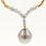 Vintage Estate 14K Yellow Gold Diamond Tahitian Pearl 21" Rope Chain Necklace 