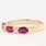 Modern Estate Ladies 14K Yellow Gold Red Stones Diamond Anniversary Right Hand Ring Band 