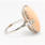 Fine Vintage Estate Retro 14K White Gold Angel Skin Coral Cabochon Cocktail Ring