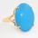 Fine Vintage Estate Retro 18K Yellow Gold Blue Cabochon Cocktail Ring