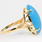 Fine Vintage Estate Retro 18K Yellow Gold Blue Cabochon Cocktail Ring