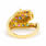 Retro Estate 18K Yellow Gold Panther Diamond Sapphire Ruby Emerald 0.73CTW Right Hand Ring