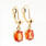 Modern Estate 14k Yellow Gold Orange Oval Gemstone Drop French Back Earrings