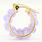 Modern Estate 14K Yellow Gold Purple Jade Ball Hoop Earrings