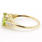 Retro Estate 14K Yellow Gold Checkered Cushion Cut Green Peridot Diamond Cocktail Right Hand Ring