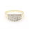 Classic Estate Womens 14K Yellow Gold Natural Diamond Pyramid Right Hand Ring 