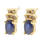 Charming Ladies 10K Yellow Gold Sapphire Diamond  2 Piece Jewelry Set