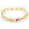 Retro Estate 14K Yellow Gold Multi-Colored Zirconia Statement 7" Bracelet