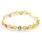 Retro Estate 14K Yellow Gold Multi-Colored Zirconia Statement 7" Bracelet