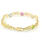 Retro Estate 14K Yellow Gold Multi-Colored Zirconia Statement 7" Bracelet