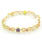 Retro Estate 14K Yellow Gold Multi-Colored Zirconia Statement 7" Bracelet