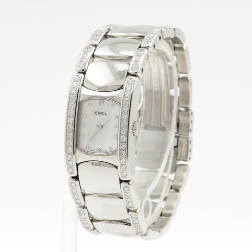 EBEL E9057A28-10 Ladies Beluga Manchette Diamond Bezel Stainless Steel ...