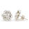 NEW Modern 14K White Gold Diamond Knot Stud Push Back Earrings 