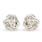 NEW Modern 14K White Gold Diamond Knot Stud Push Back Earrings 