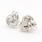 NEW Modern 14K White Gold Diamond Knot Stud Push Back Earrings 